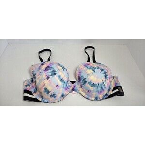 Pink by Victoria's Secret Tie Dye bra w pink interior cup Excellent Condt 36 C